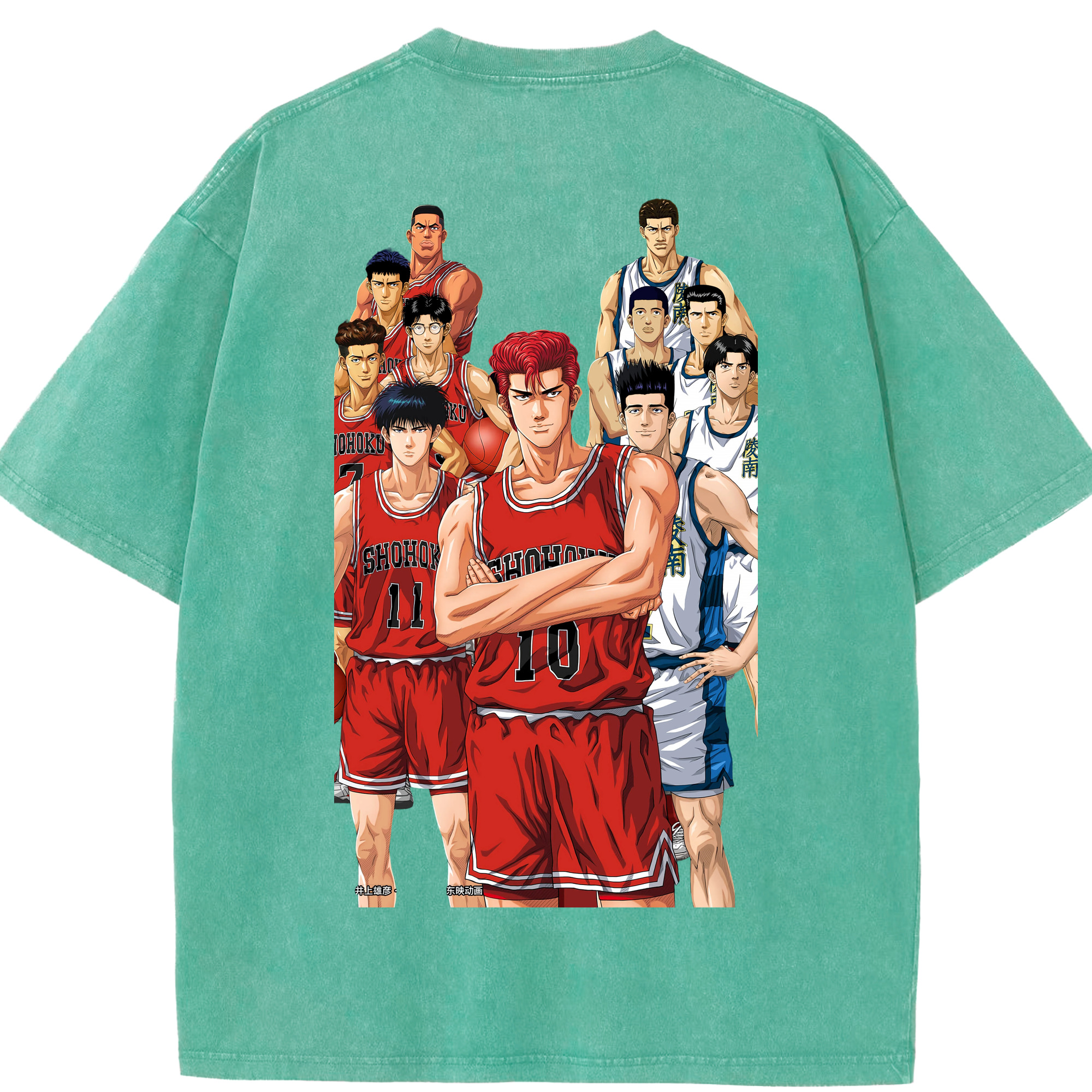 SLAM DUNK／スラムダンク 綿100% ヴィンテージ風 半袖Tシャツ（背面プリント）
